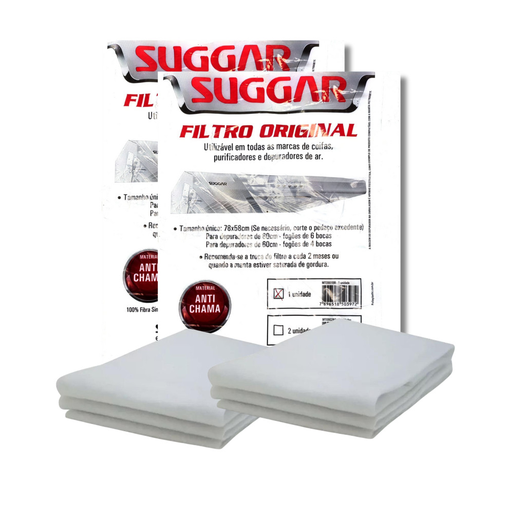 kit C/ 2 Filtro Manta Depurador Suggar | 78x58cm Original 