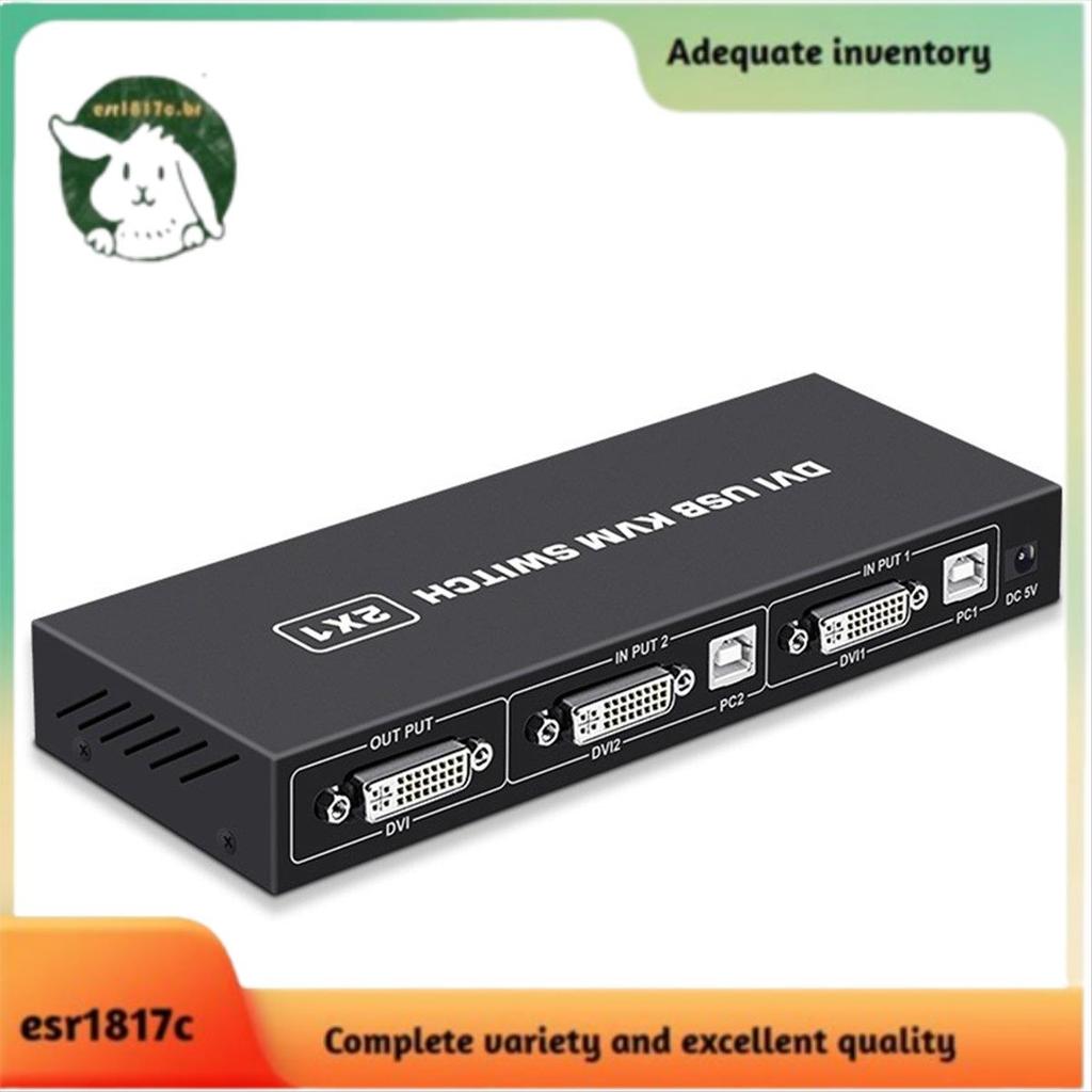 DVI KVM Switch 2 Em 1 4K Dois Computadores Compartilhados Teclado USB Mouse Monitor De Impressão Tela De Comutação Multi