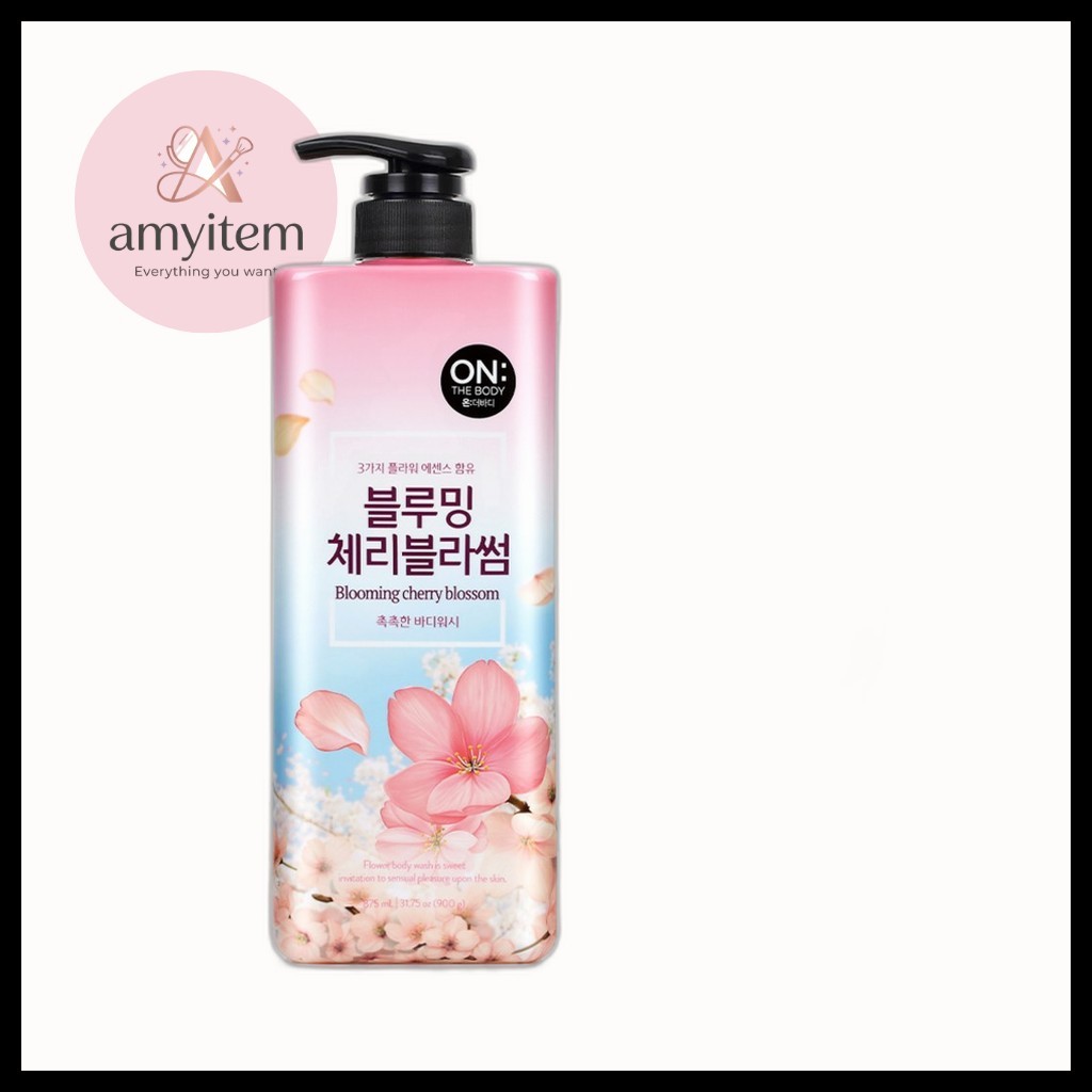 [Em : O Corpo] Sabonete Líquido Blooming Cherry Blossom , 900g , 1 Unidade/Coreano/Essência Floral Da amyitem