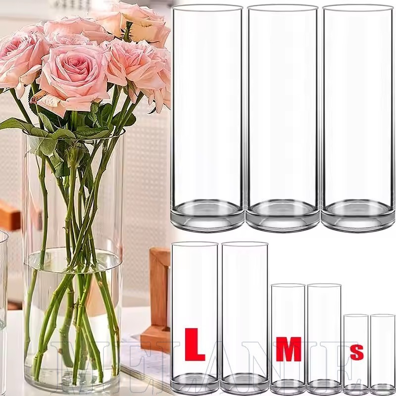 Vaso De Flores Transparente Acrílico-Recipiente Para Cultivo De Plantas-Plantador Hidropônico Cilíndrico-Buquê Resistent