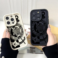 Capinha Crachá Corinthians para iPhone 11 normal 12 13 xr xs max 14 15 16 pro max 13 14 15 Plus 15 14 13 Pro 17 Air capa