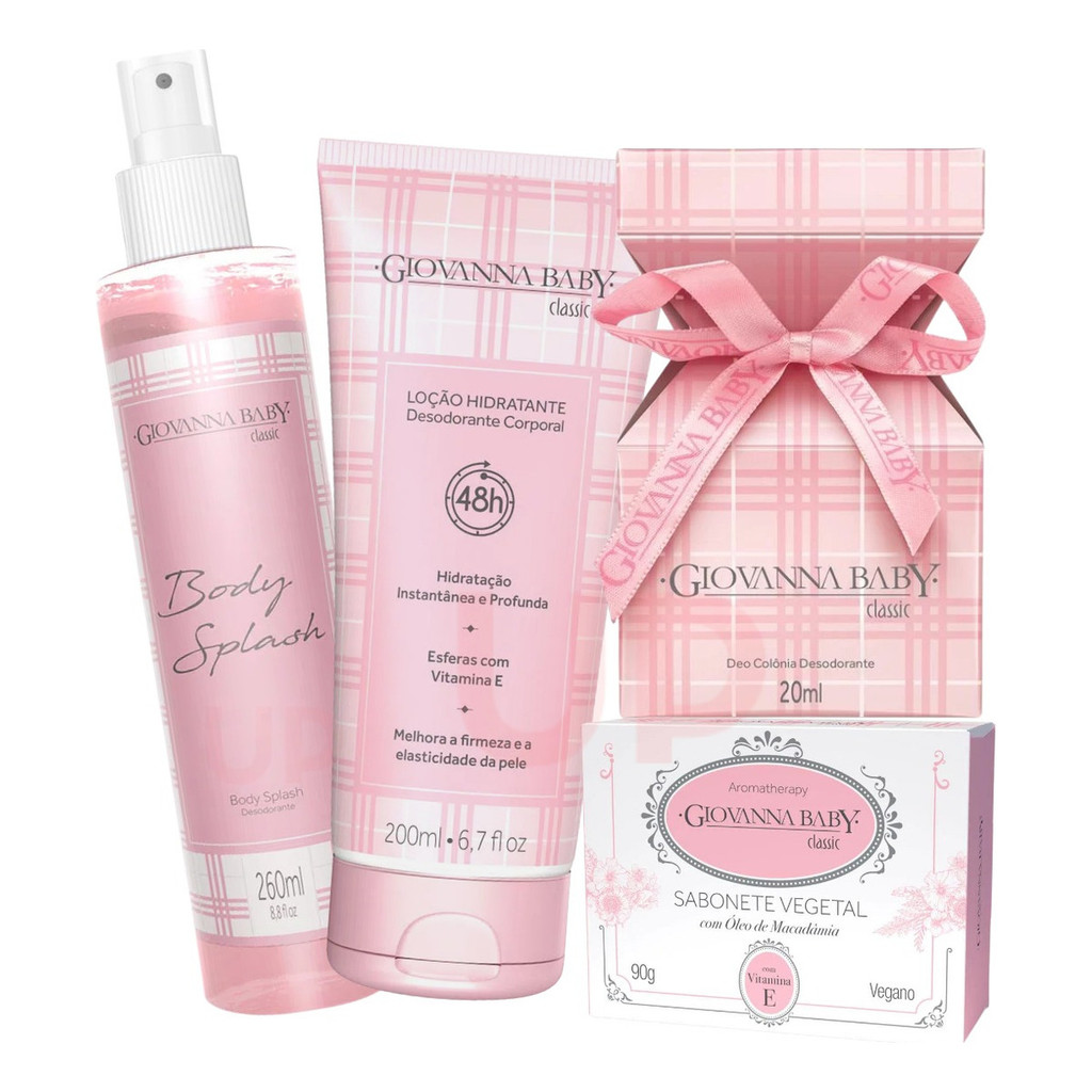 Giovanna Baby Classic Body Splash, Deo Colonia, Loção Hidratante E Sabonete