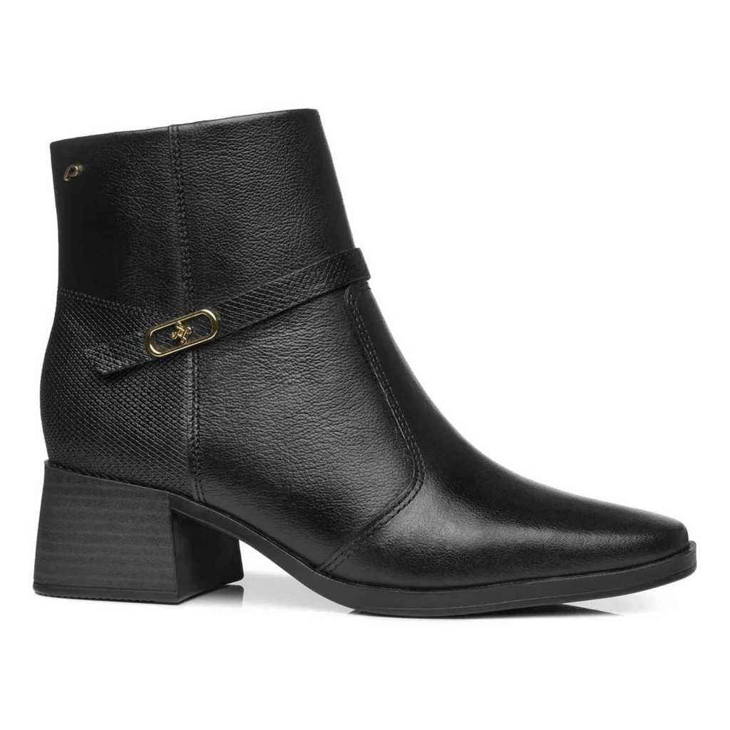 Bota feminina marca em couro salto bloco modelo 282355