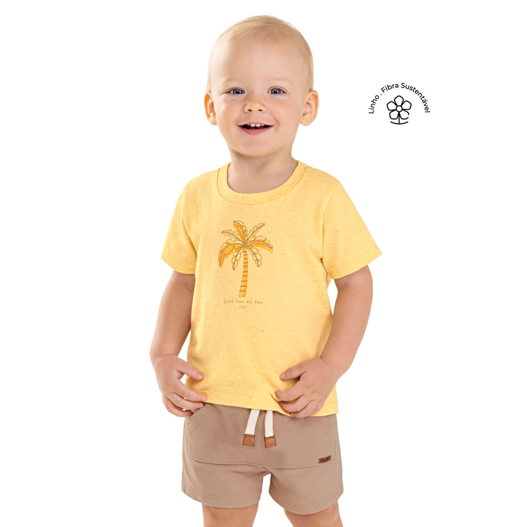 Conjunto Bebê Menino Palmeira Puff Colorittá Amarelo em Oferta na Shopee