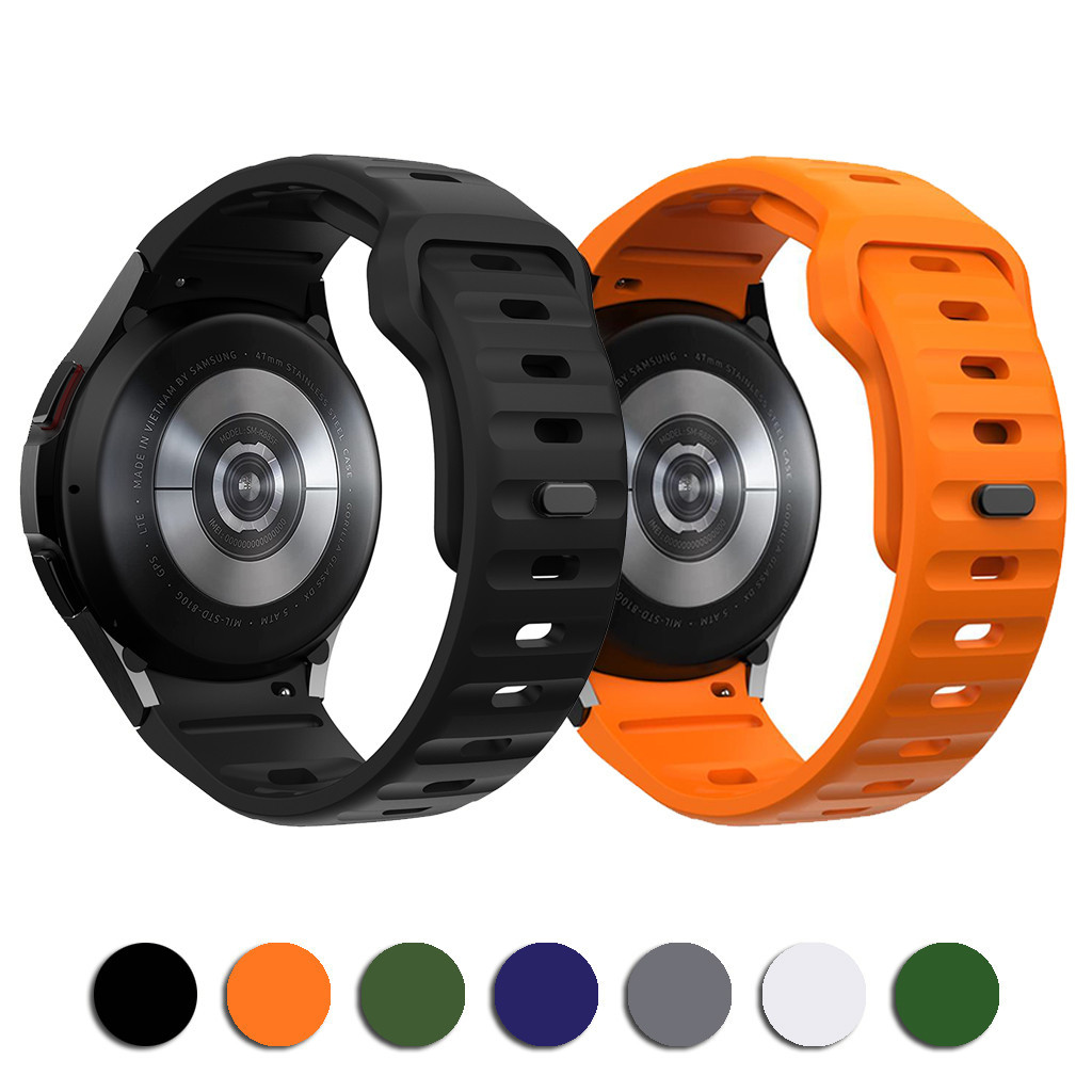 Pulseira de Silicone Para Smartwatch Samsung Galaxy Watch 7 6 4 Classic 5 Pro 43mm 47mm 42mm 46mm 40mm 44mm 45mm