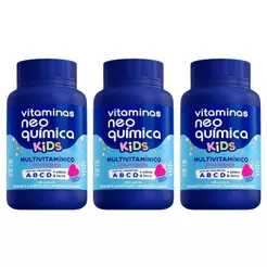 Kit c/3 Vitamina Neo Química Kids - 60 Cpr