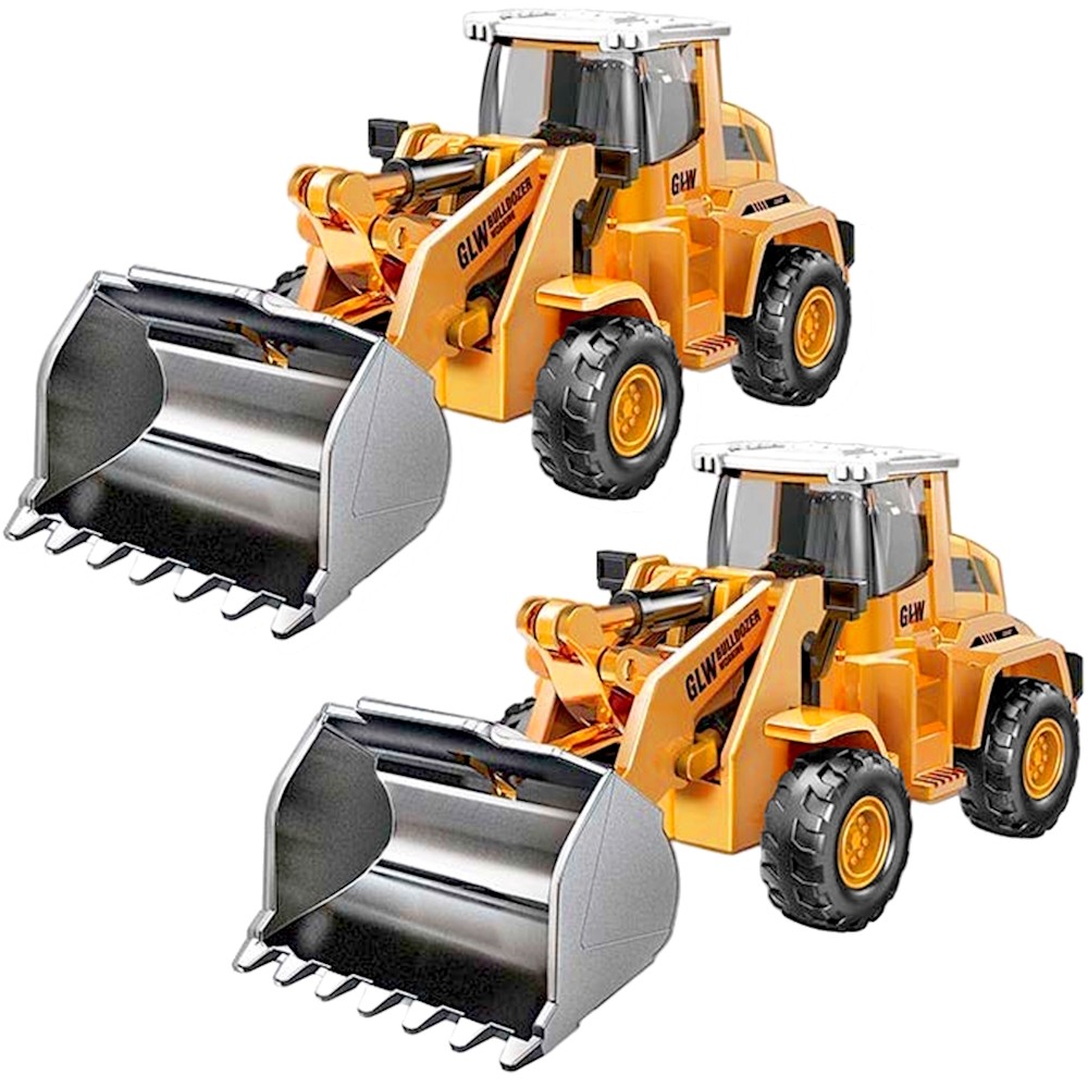 2 Máquina Trator Pá Carregadeira Carrinho Miniatura Fricção