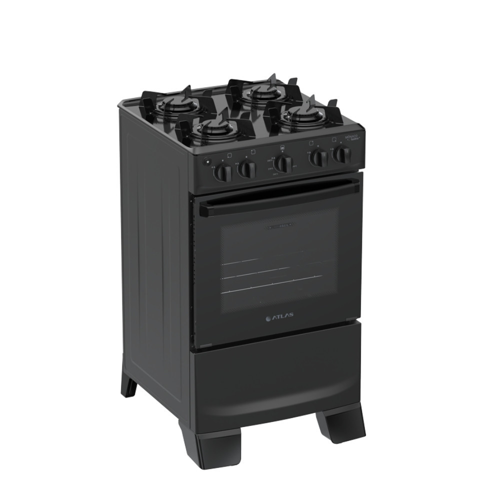 Fogão 4 Bocas com Mesa Esmaltada Atlas Mônaco Lustro