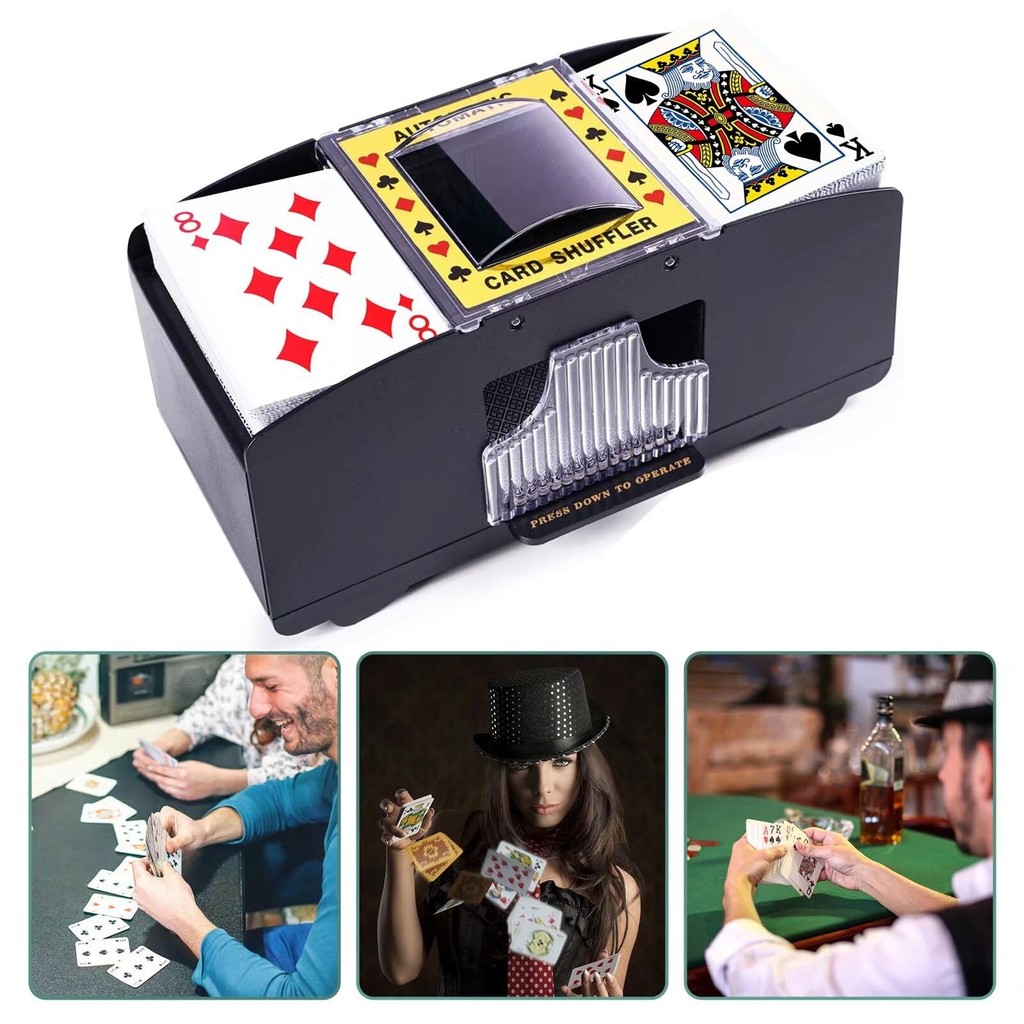 Embaralhador Automático Misturador Cartas Baralho Uno Jogo Poker – Até 2 Baralhos –  Portátil