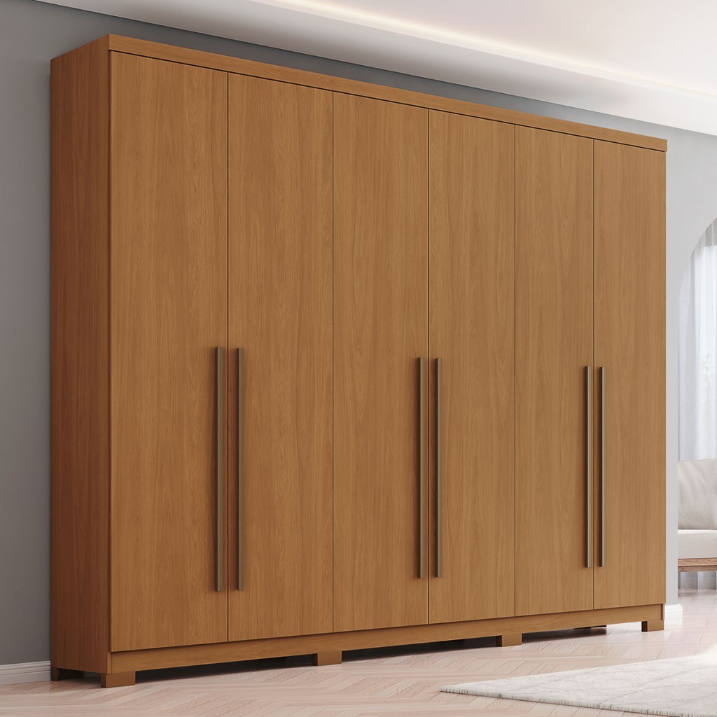 Guarda-Roupa Casal New Jade 6 Portas 3 Gavetas - Henn
