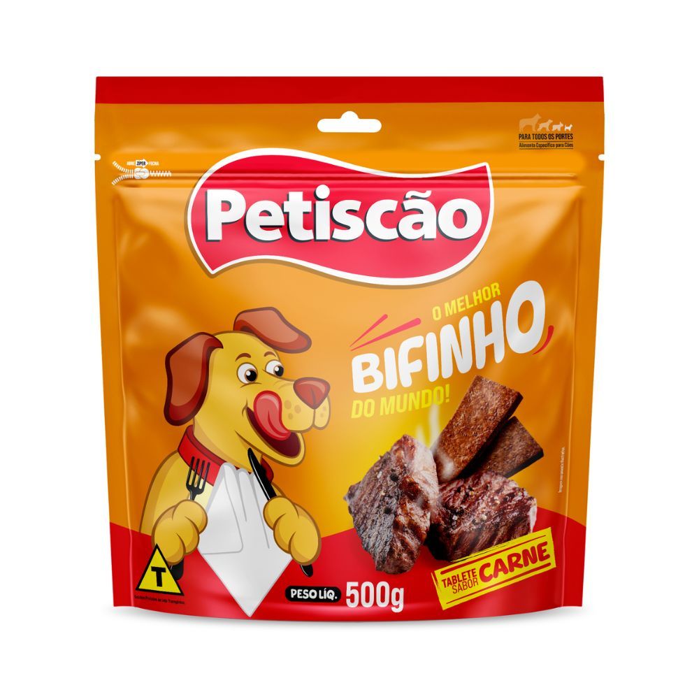Bifinho Petiscão Tablete sabor Carne 500g