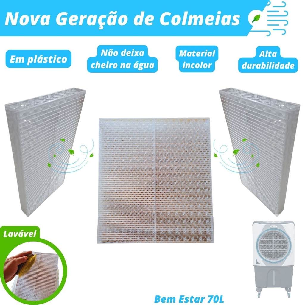 Colmeia Plástica Lavável para Climatizador - Bem Estar 70L