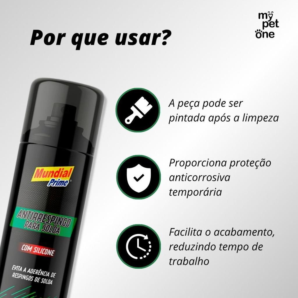 Kit 2 Antirrespingo De Solda 400ml Com Silicone Spray Anticorrosivo 250g - Mundial Prime — imagem 2 de 2