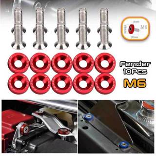 Fender Conjunto De Arruelas E Parafusos De Pára-Choque De Alumínio M6 JDM Com 10 PÇS Para Todas As Estações em Oferta na Shopee