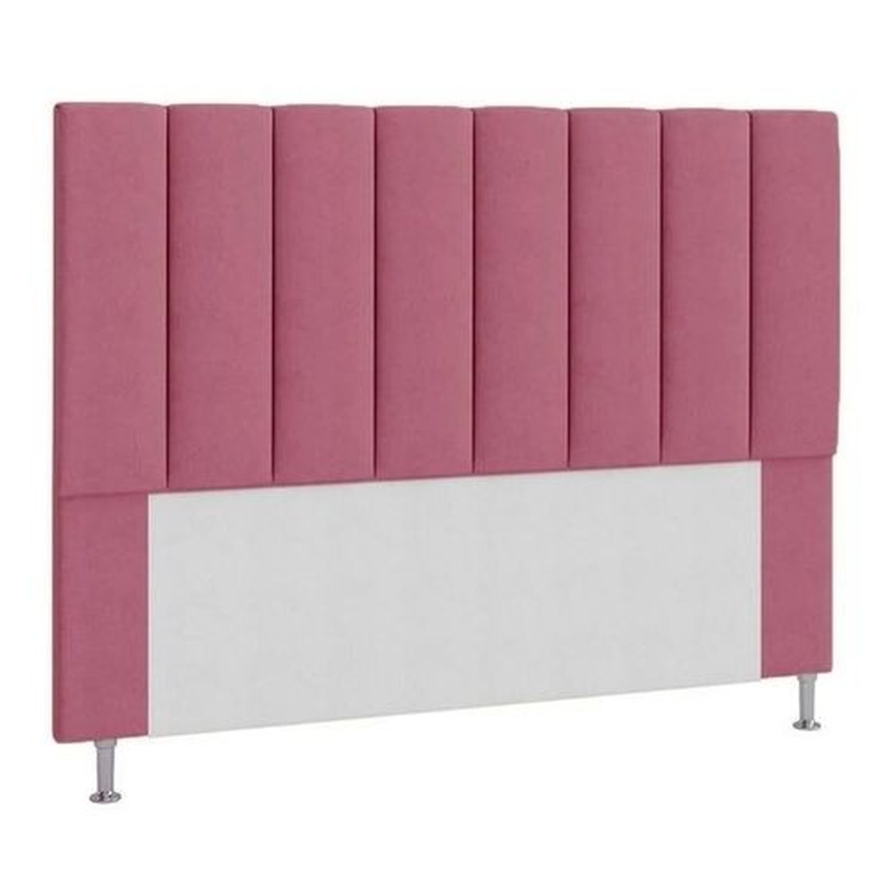 Cabeceira Estofada Cama Box Casal 140 cm Carla - Rosa