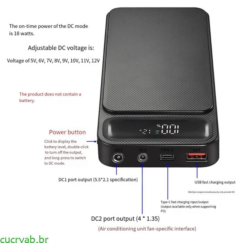 cucryab 6 8 10Slot 18650 Estojo Armazenamento Carregamento Super Rápido Portátil PowerBank Case Prot