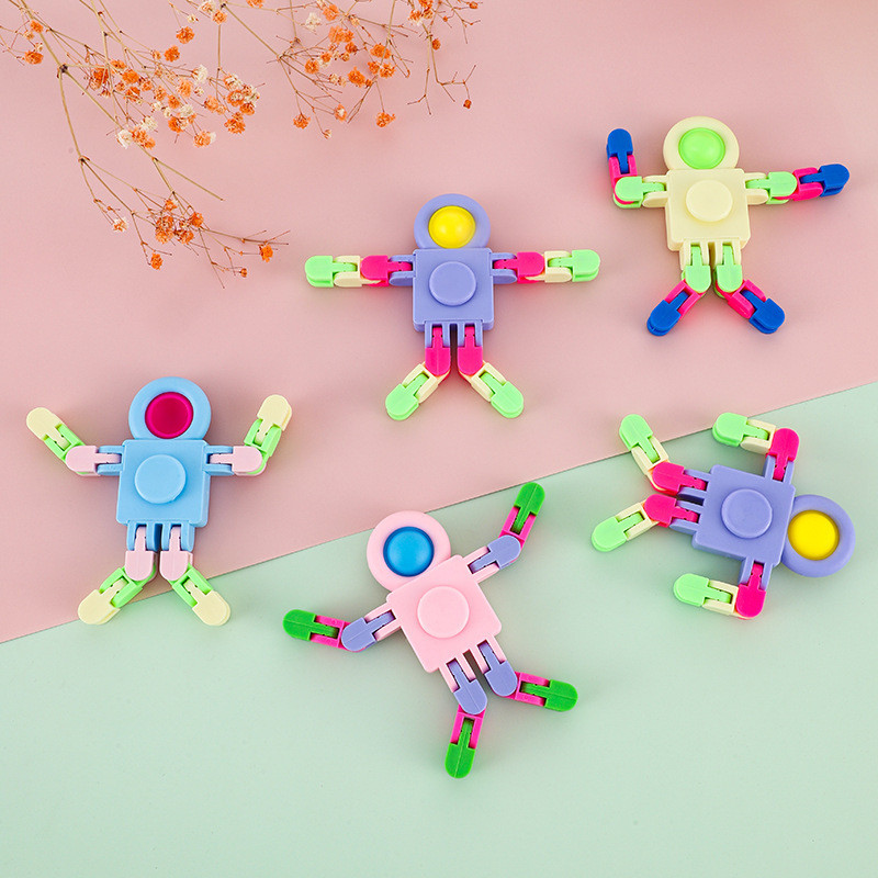 Top Giratório Mecânico De Astronauta-Robô Transformável Conectado A Corrente E Brinquedo Fidget Spinner Para Diversão Cr