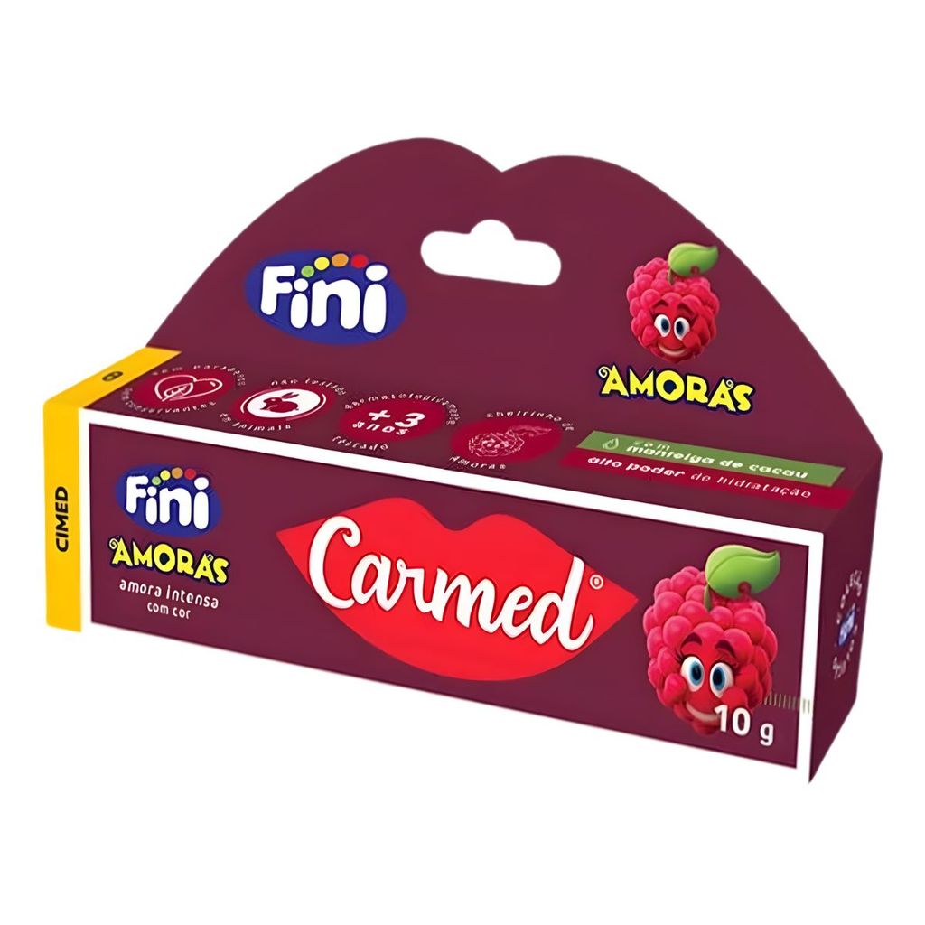 Hidratante Labial Carmed Fini Amora Escura - Bisnaga 10g em Oferta na Shopee