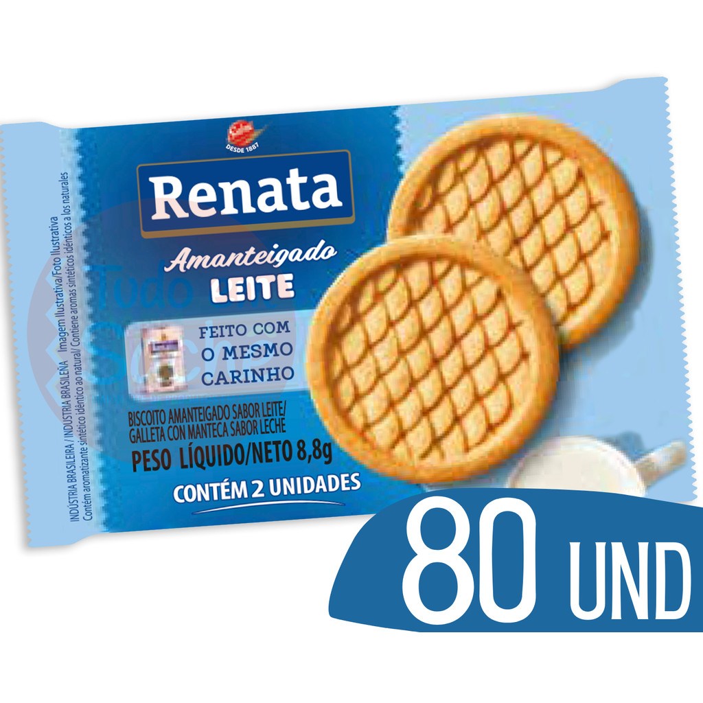 Kit Biscoito em Sache Renata Leite Bolacha - 80 und em Oferta na Shopee