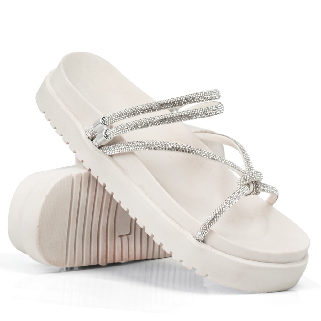 Sandalia Papete Feminina Strass Brilho Birken Regulagem Lançamento Tendência Verão Moda Confortável