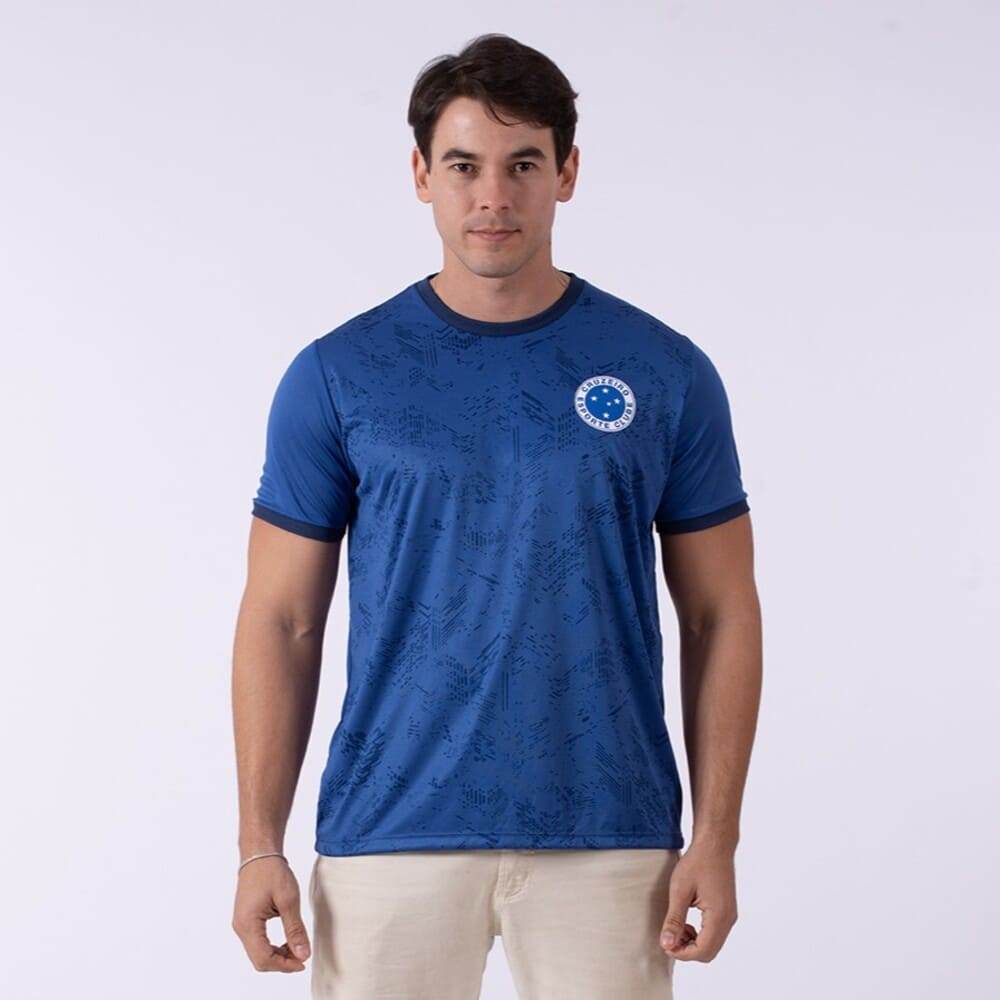 Camiseta Cruzeiro Building Azul em Oferta na Shopee
