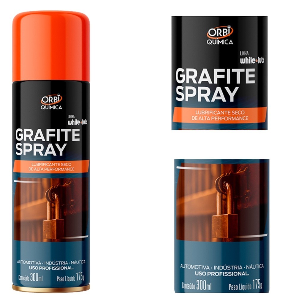 Grafite Grafite Spray 300 Ml Lubrificante Fechadura Vidros Canaletas