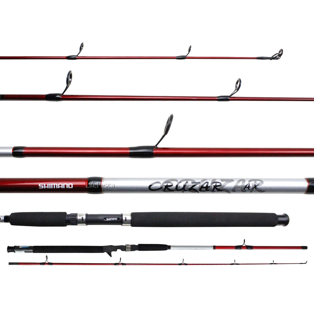 Vara Carretilha Shimano Cruzar 6'6" (1,98m) 10-20Lbs CRZAXFGR2662B - 2 Partes