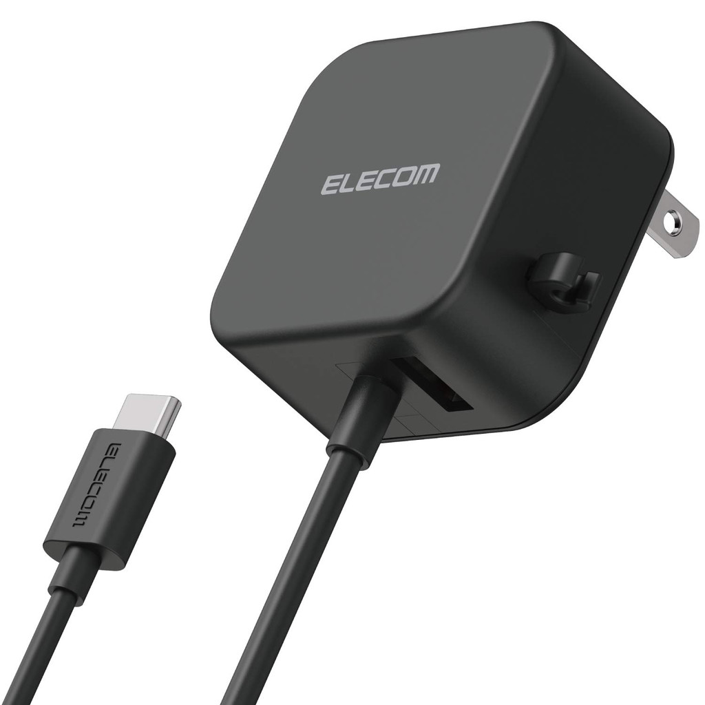 Carregador Elecom 12W total, 1 porta A, cabo Type-C 1,5m【Compatível com Android/tablet】