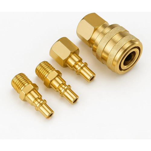 Jogo Engate Rápido Ar Comprimido 1/4 Pneumático Kit 5 Peças Kit de Engate Profissional