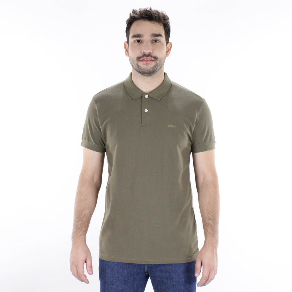 Camiseta Polo Colcci 03115 Verde Oliva - Masculino em Oferta na Shopee