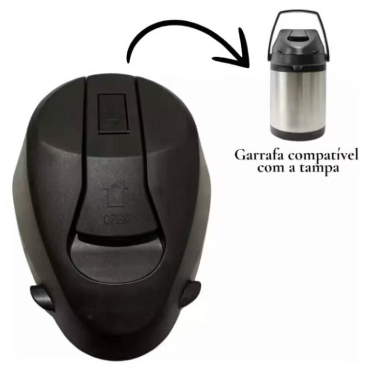 Tampa E Alça+Base Para garrafa térmica de tereré com alavanca Serve de 2.5 litros 3.0 litros e 4 litros