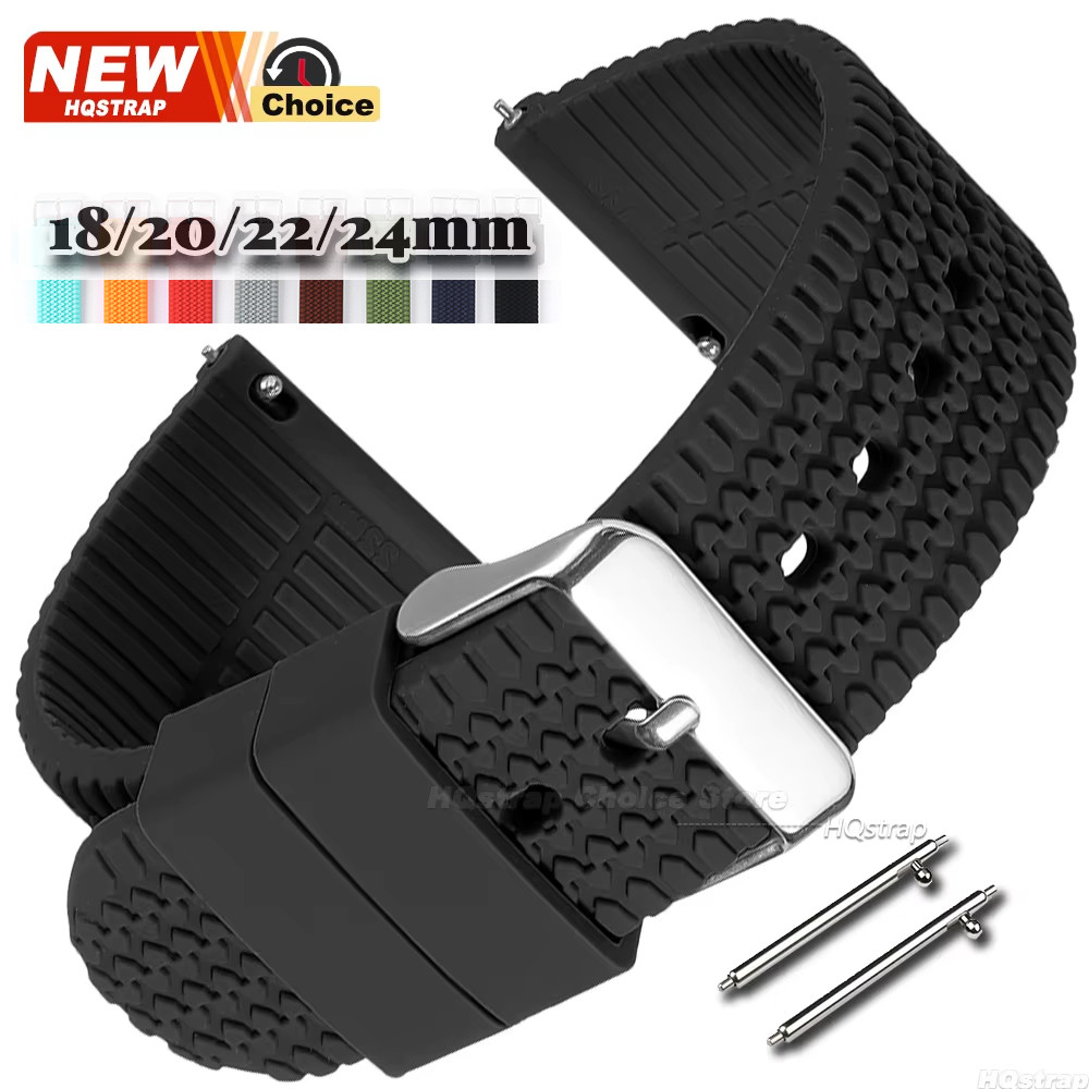 Pulseira De Silicone À Prova D'água , 18mm , 20mm , 22mm , 24mm , Liberação Rápida , Smartwatch Relógio Inteligente , Mu