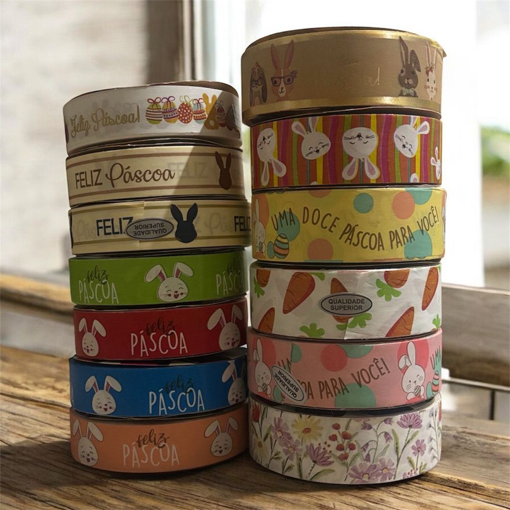 Fita Maxi Albano Tema de Páscoa Decorativa Rolo 50 Metros - Escolha a Estampa em Oferta na Shopee