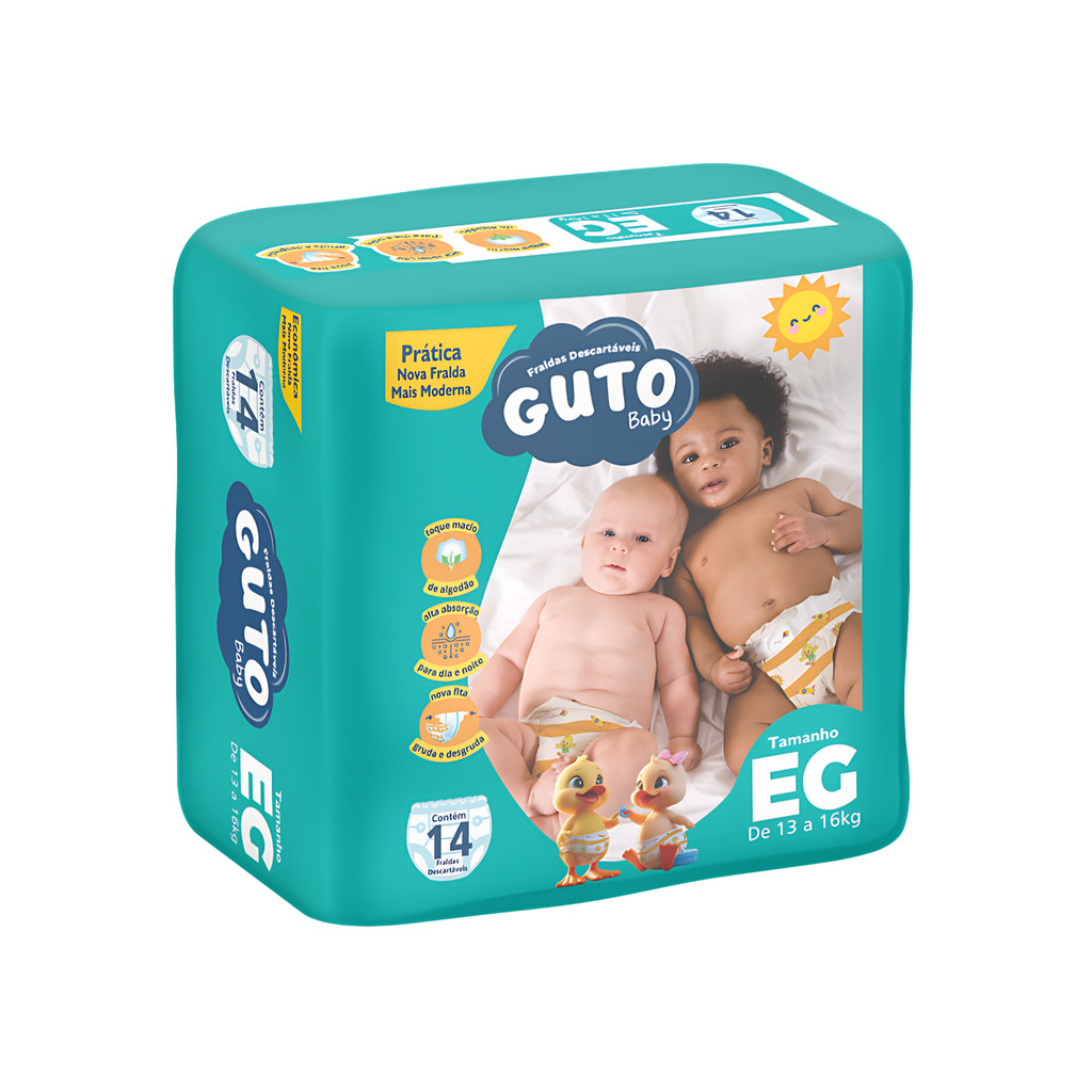 Fralda Guto Baby Tam EG 14 Unidades - Entrega Rápida em Oferta na Shopee