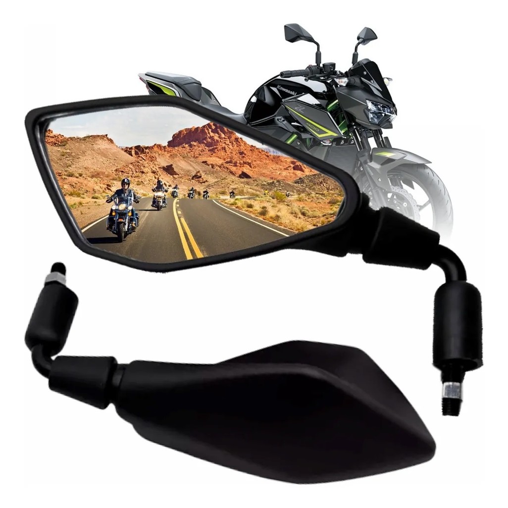 Retrovisor de Motocicleta Moto Estilo Z400 Para Honda CG CB Twister PCX Haste Custa (par)