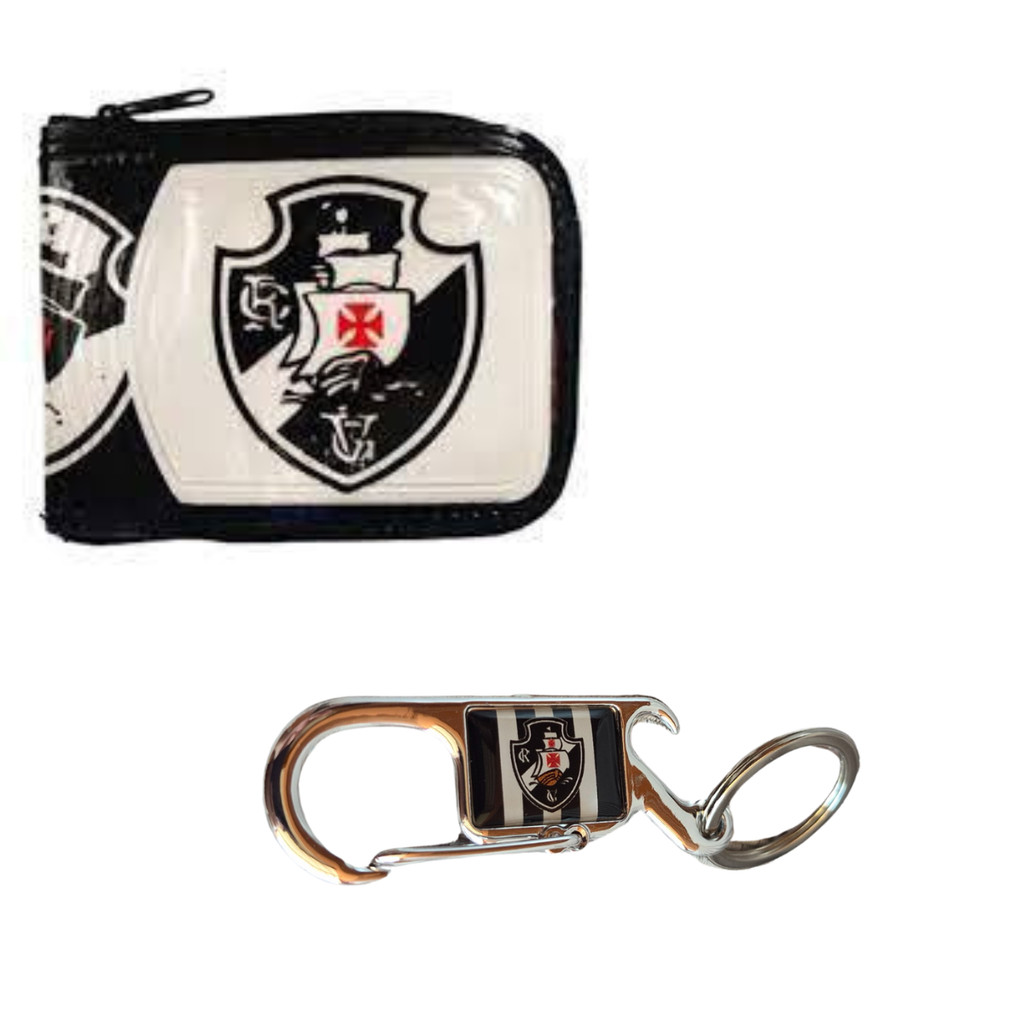 Kit Carteira Porta Cartão Time Vasco + Chaveiro