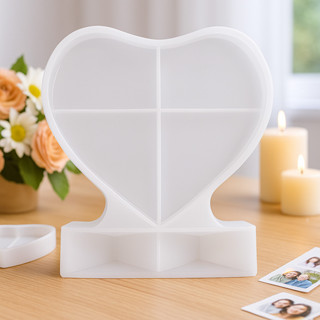 Moldura Grande Coração Resina Silicone Artesanato Diy Branco em Oferta na Shopee