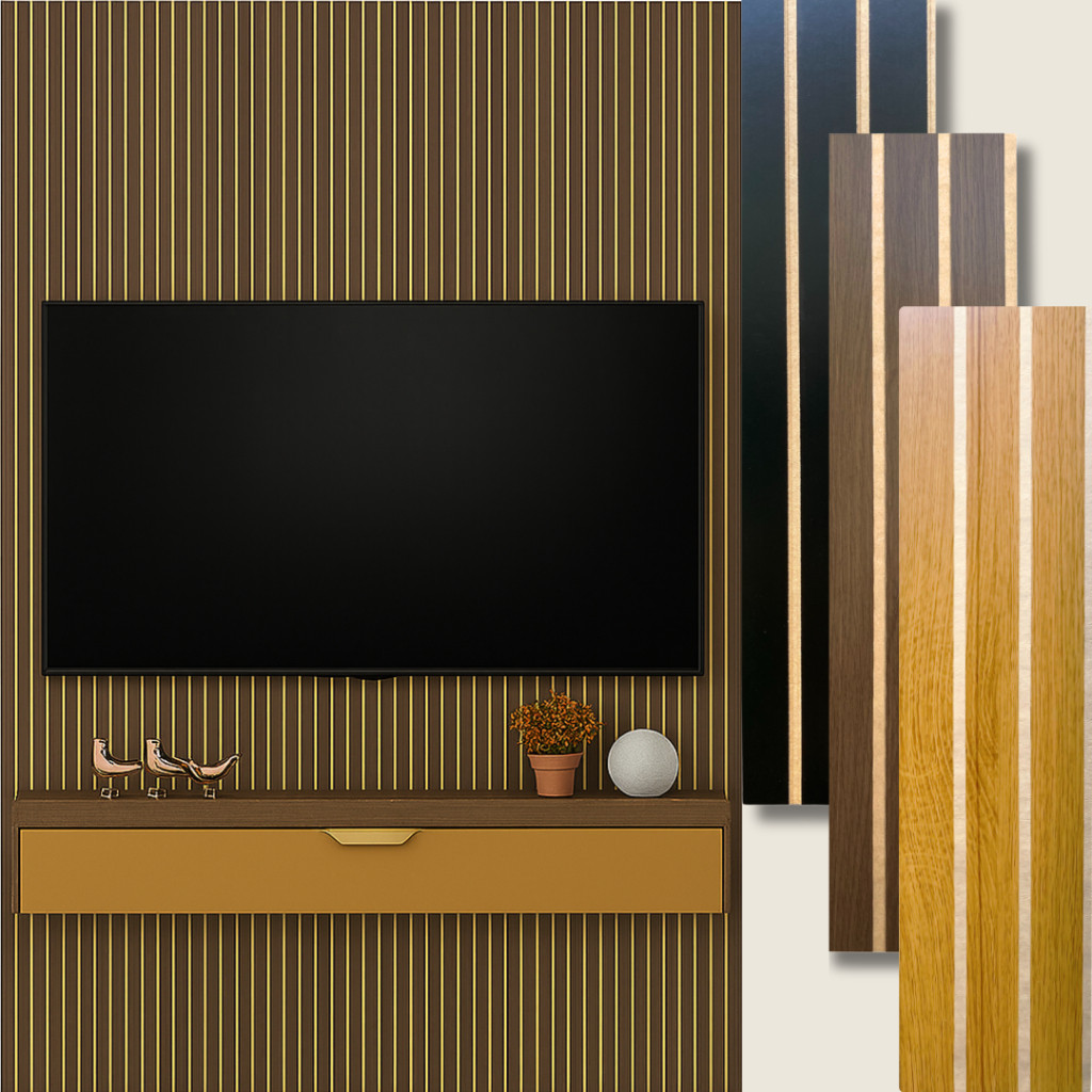 Kit 20 Ripado Autocolante MDF 45x11 Mais Vendido | Oferta Limitada | Envio Imediato