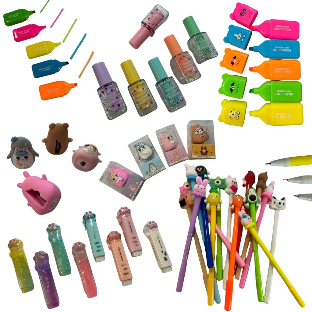 KIT 10 ITENS PAPELARIA FOFA COLORIDO CRIATIVO PRESENTE KAWAI