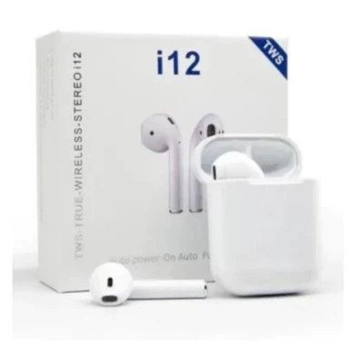 Fone De Ouvido Tws Bluetooth V5.0 Touch - I12Fone de ouvido Bluetooth no ouvidoCancelamento de ruídoBateria de duração u