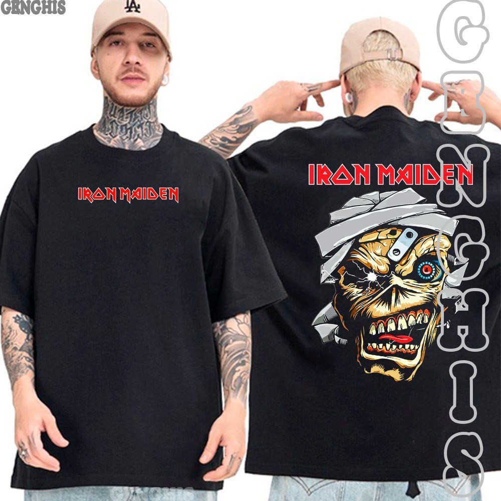 Camisa Rock Iron Maiden Banda de Rock Estampa Albums Heavy Metal Camiseta Basica e Oversized Unissex