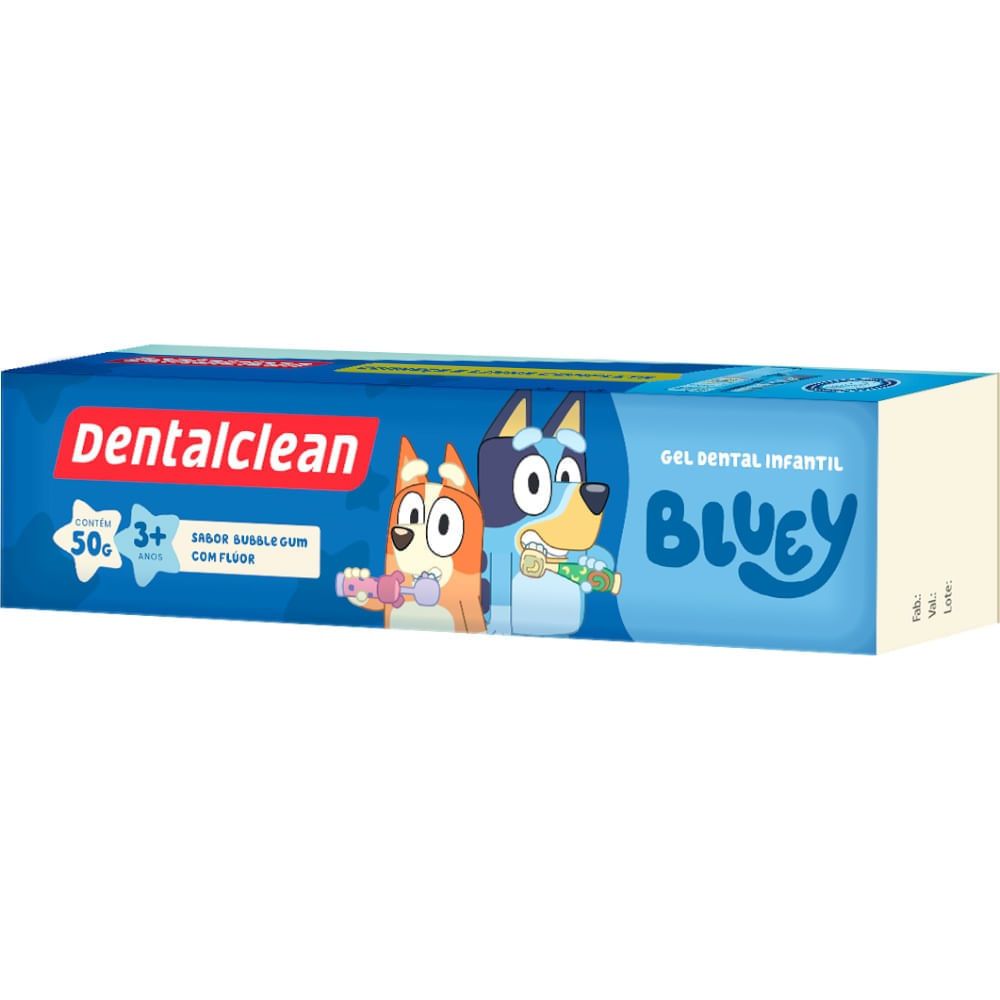 Gel Dental Infantil Dentalclean Bluey Morango Com Flúor 50g em Oferta na Shopee