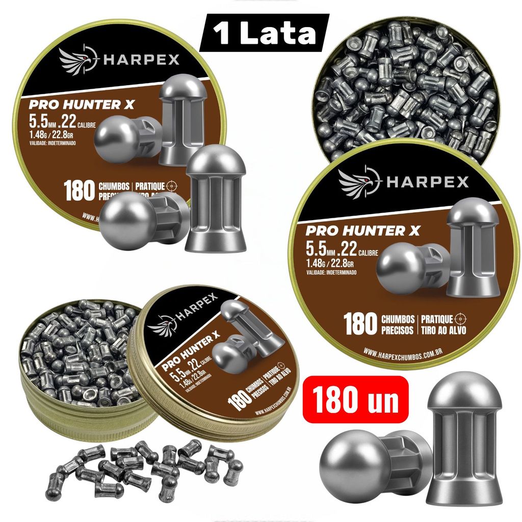 Chumbinho 5.5mm Pro Hunter X Harpex 1,48g Carabina 180 unid / LATA