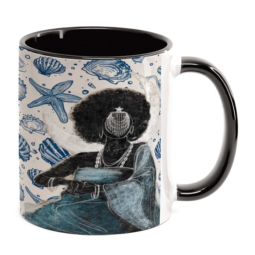 Caneca Porcelana   Iemanjá Orixá Presente decoração