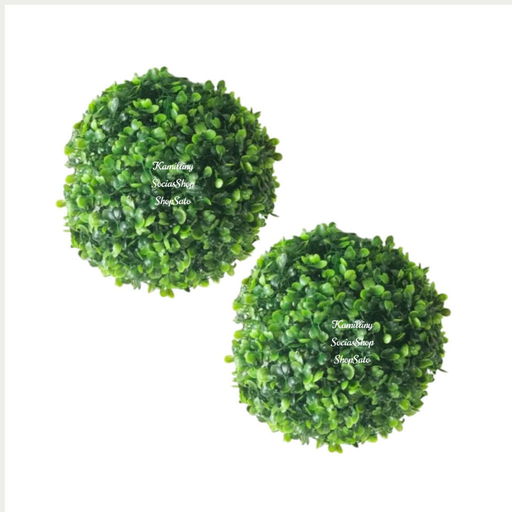 2 Unid. Bola de Grama Buchinho Artificial 13cm Topiaria Decoração Verde
