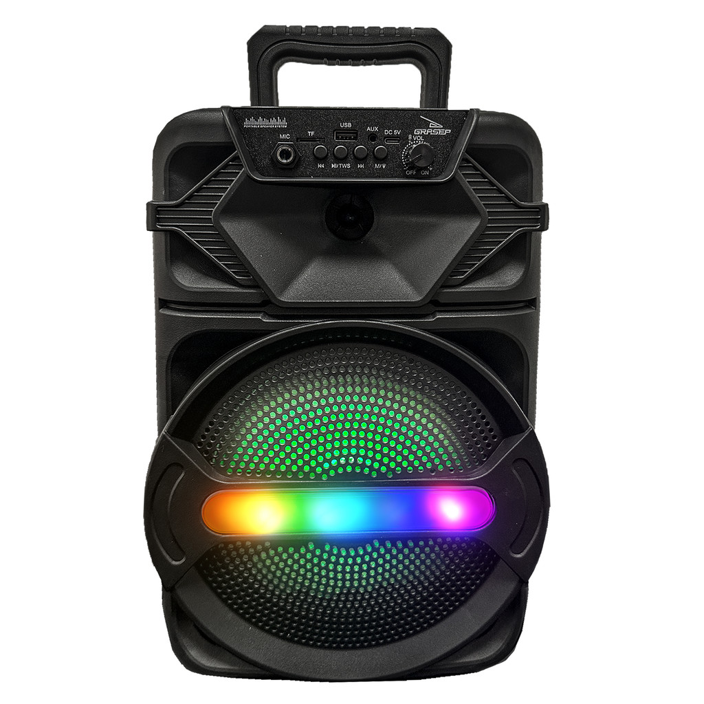 Caixa De Som Bluetooth Portátil LED RGB Potente 15W Rádio FM USB SD Som Hi-Fi TWS Com Microfone Wireless Recarregável
