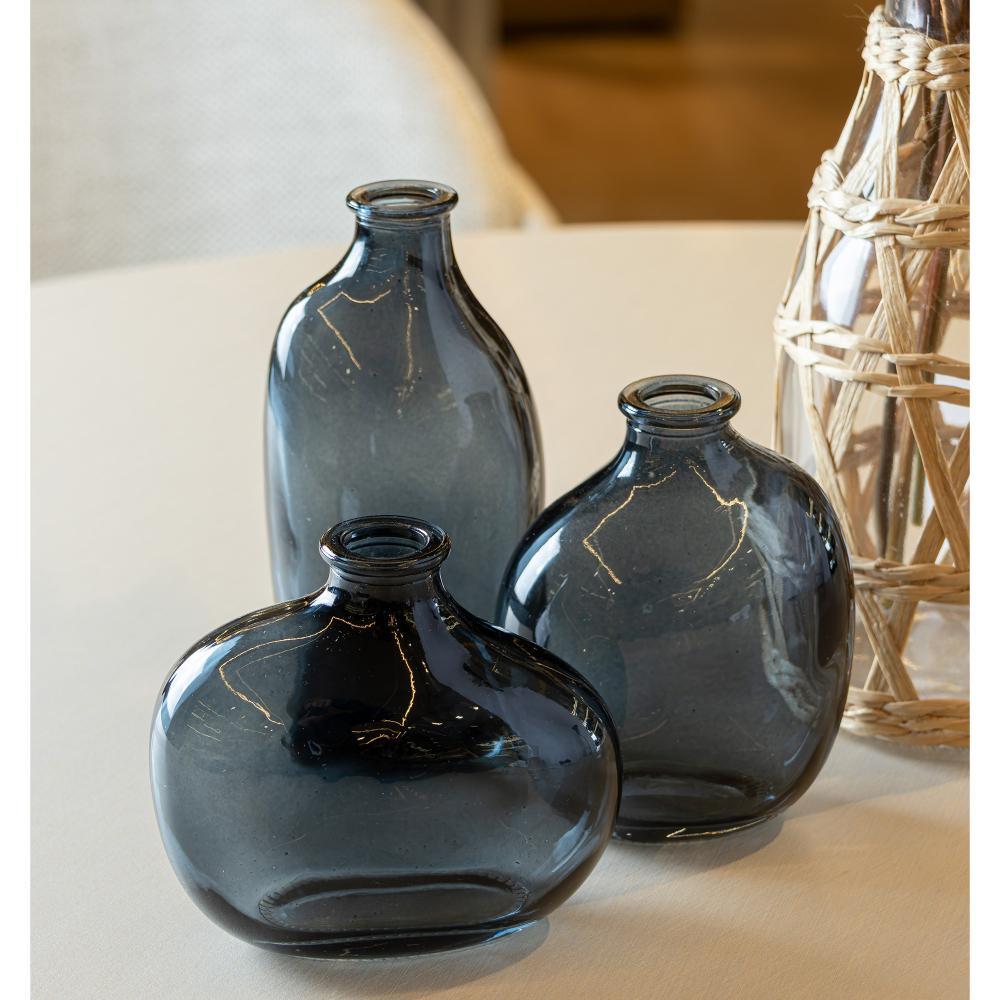 Vaso Organics 11cm x 10cm x 5,5cm Azul Vidro Wolff em Oferta na Shopee