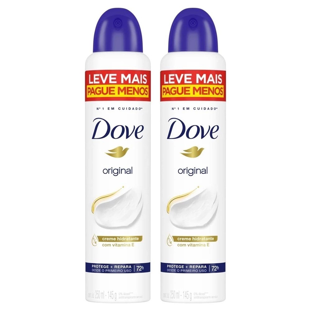 KIT C/ 2 DESODORANTE DOVE ORIGINAL 250ML em Oferta na Shopee
