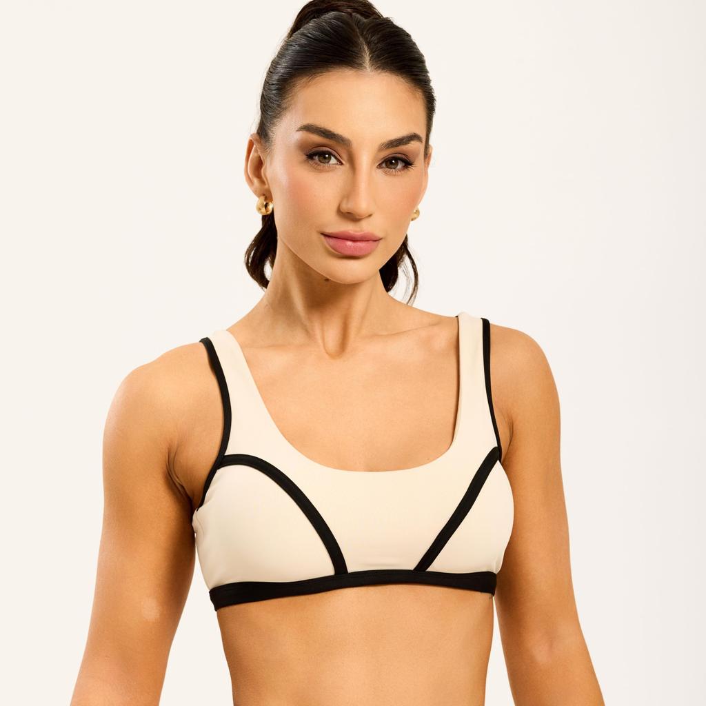 Top Cosmo Soft Beige Poliamida Com Bojo