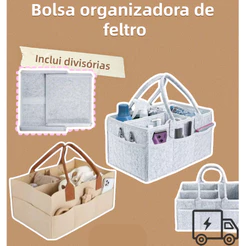 Bolsa de feltro para armazenamento grande - Um organizador espaçoso para armazenar itens e manter tudo organizado